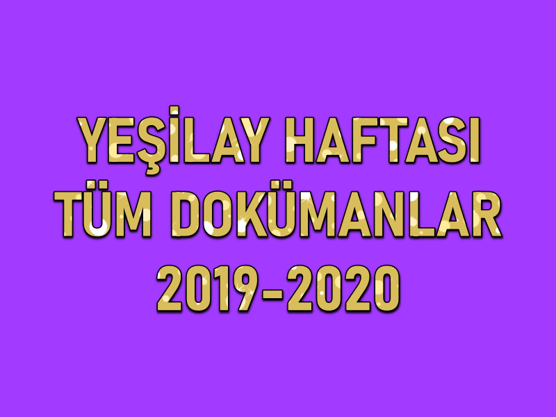 Yesilay Haftasi Tum Dokumanlar 2019 2020